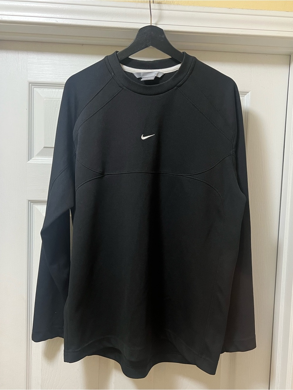 Nike Black Crew Sweatshirt with White Swoosh